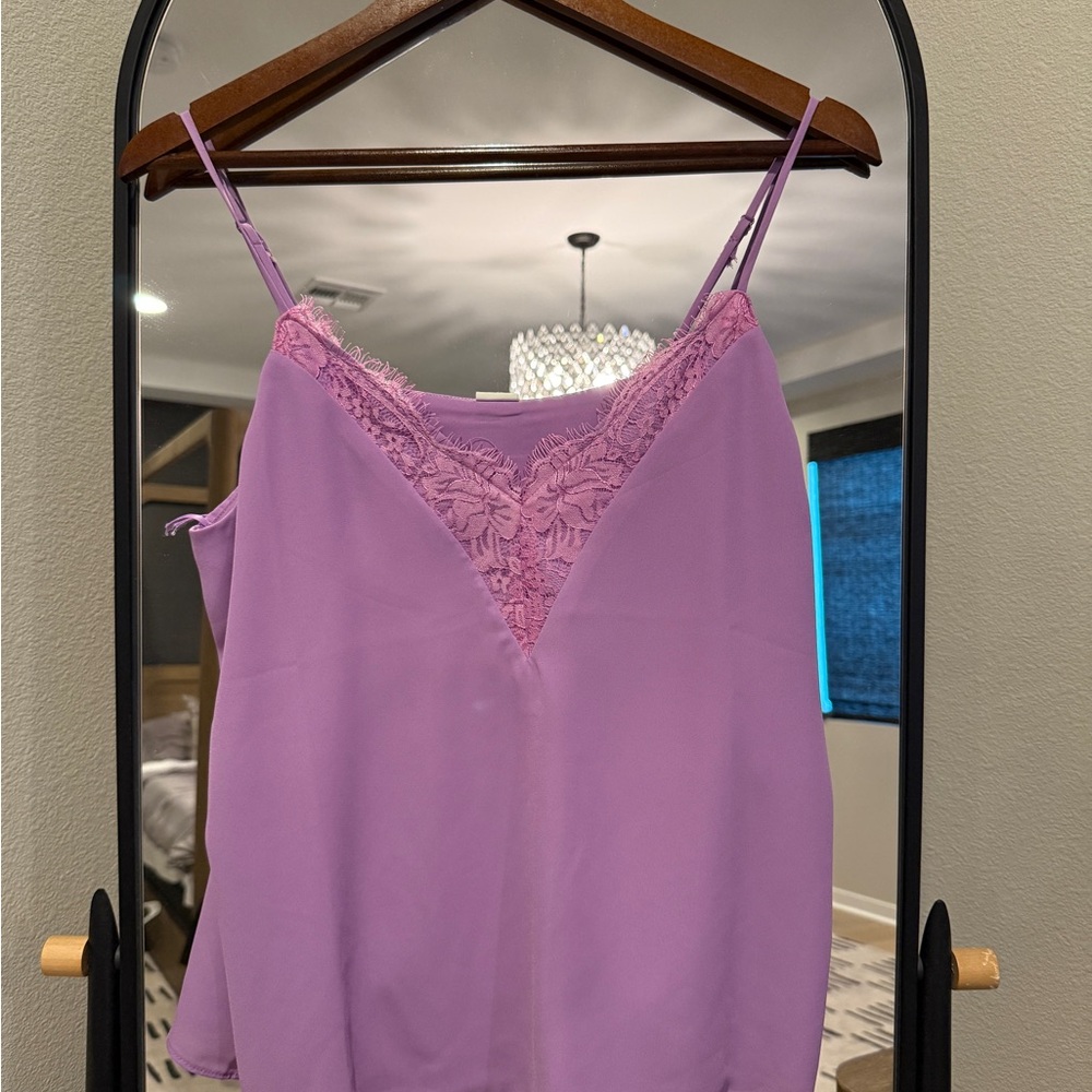 Lavender Lace Trim Cami Top